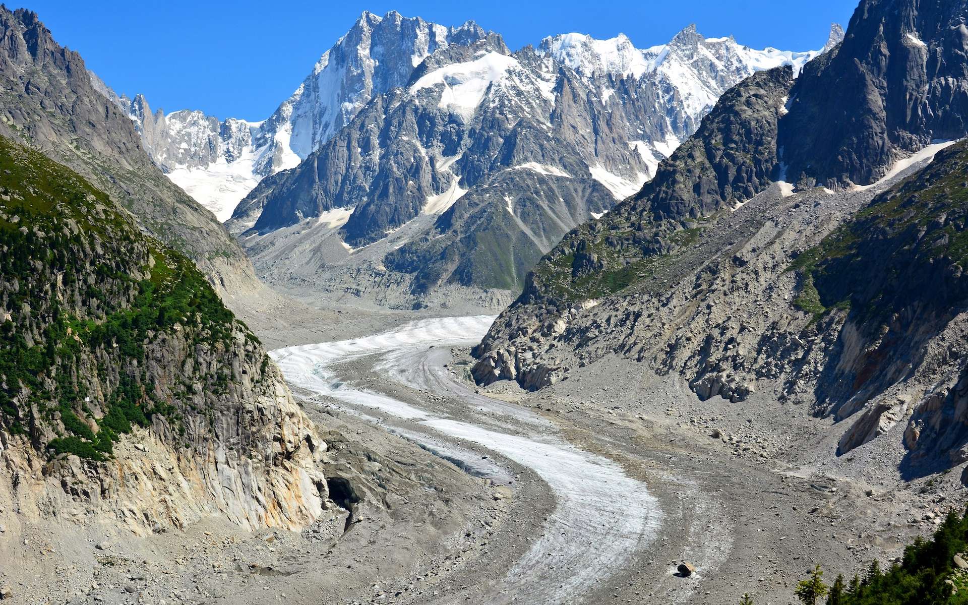 Mer de Glace from Les Praz